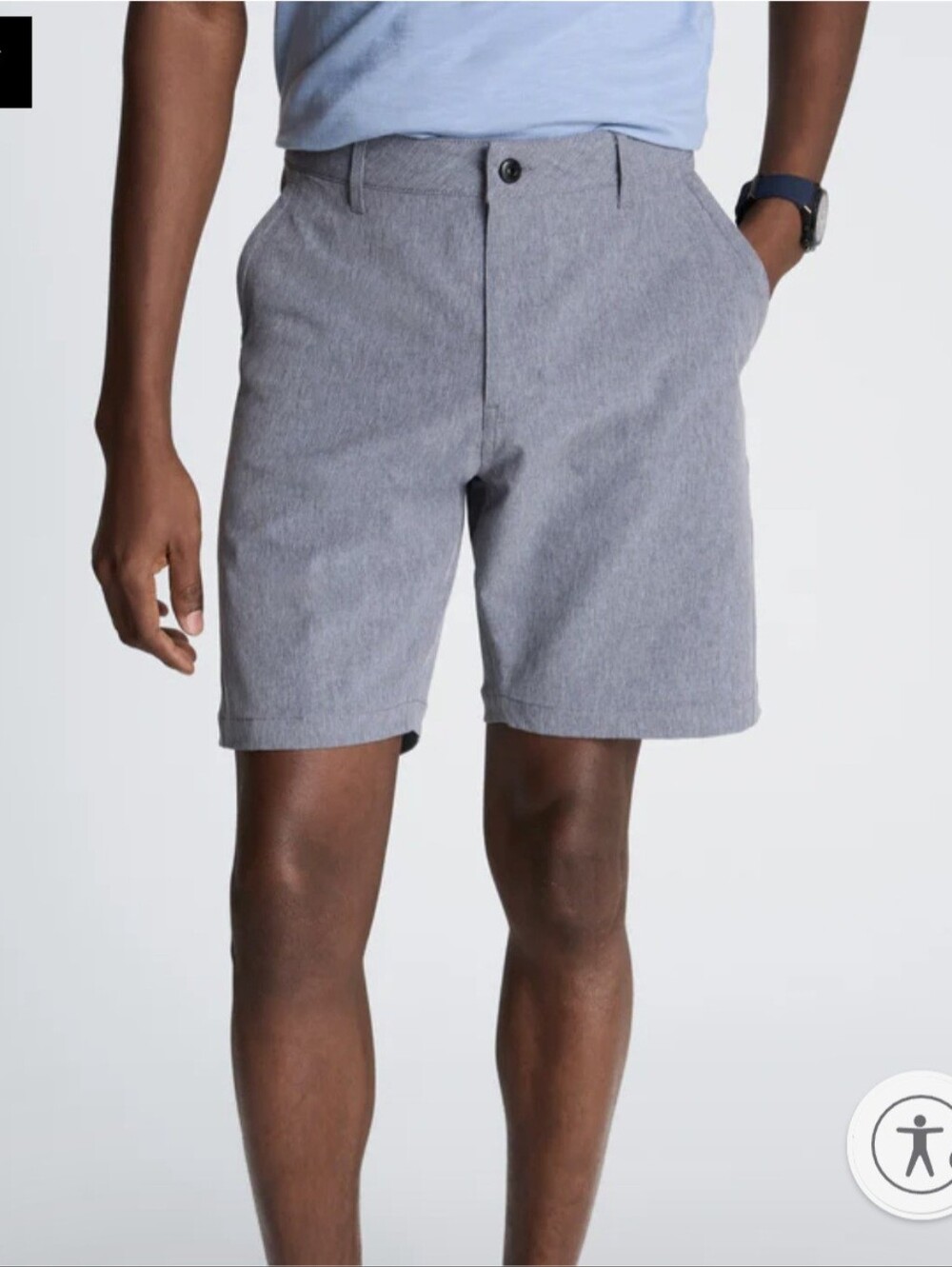 Kenneth Cole Men's Tech Short Flex Stretch  Slim Fit Dark Charcoal Size 32 NWT